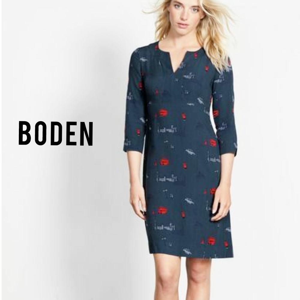 Boden Blue Alexandra London Shift Dress